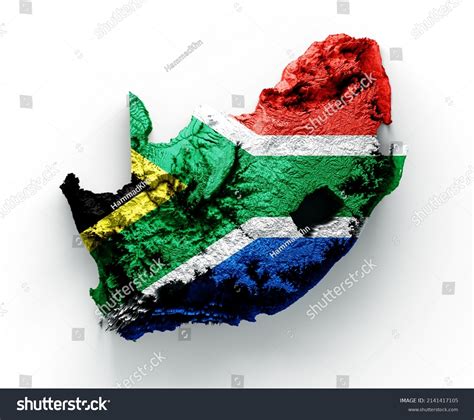 South Africa Topographic Map 3d Realistic Stock Illustration 2141417105 ...