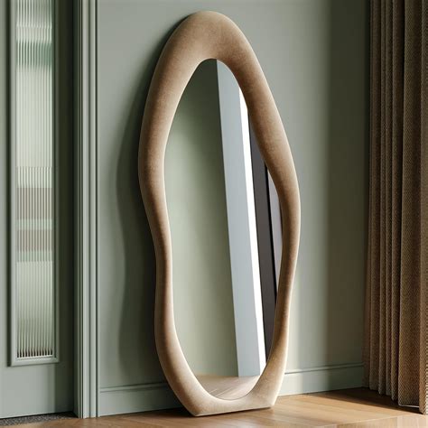 Irregular Wavy Mirrors Full Length 160x60cm Arch Floor Standing Mirrors