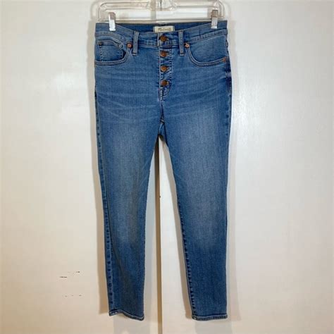 Madewell Jeans Madewell 9 Midrise Skinny Crop Jeans Buttonfront Tencel Denim Edition Poshmark