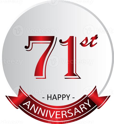 71st anniversary celebration label 13836150 PNG