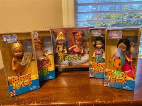 Barbie Kelly Doll Flintstone Complete Set Nrfb 2003 Collectors Etsy