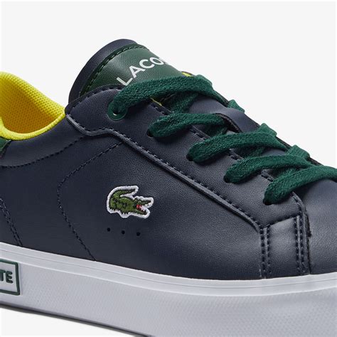 Buy Childrens Lacoste Powercourt Synthetic Popped Heel Sneakers