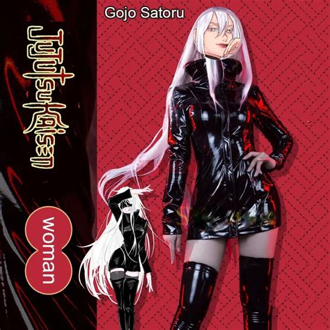 Fancy Jujutsu Kaisen Gojo Satoru Cosplay Costume Wig Genderswap Black