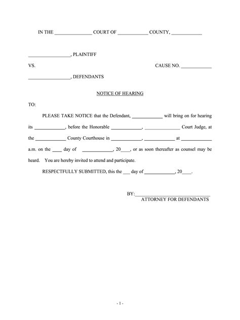 Notice Of Hearing Template Fill Out Sign Online Dochub