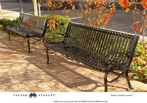 Victor Stanley Inc Cr 10 Line Classic Collection Vertical Metal Slat Bench Landscape Architect