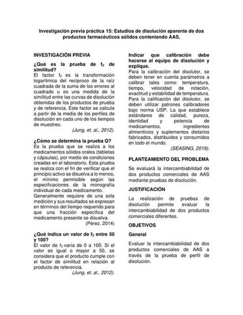 Investigación previa práctica 15 biofarmacia Chemnotes by DM uDocz