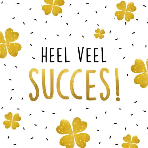 Succes Kaart Met Gouden Klavertjes Vier Nieuwe Baan Succes Wenskaarten