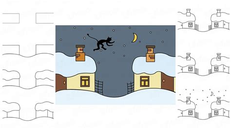 Как нарисовать рисунок к сказке «Ночь перед рождеством» простым ...