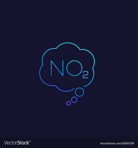 No2 Nitrogen Dioxide Linear Icon Royalty Free Vector Image