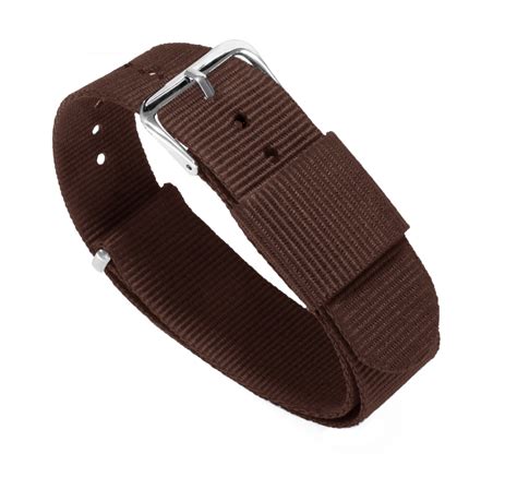 Brown Nato¨ Style Strap Chocolate Brown Nylon Watch Band Barton
