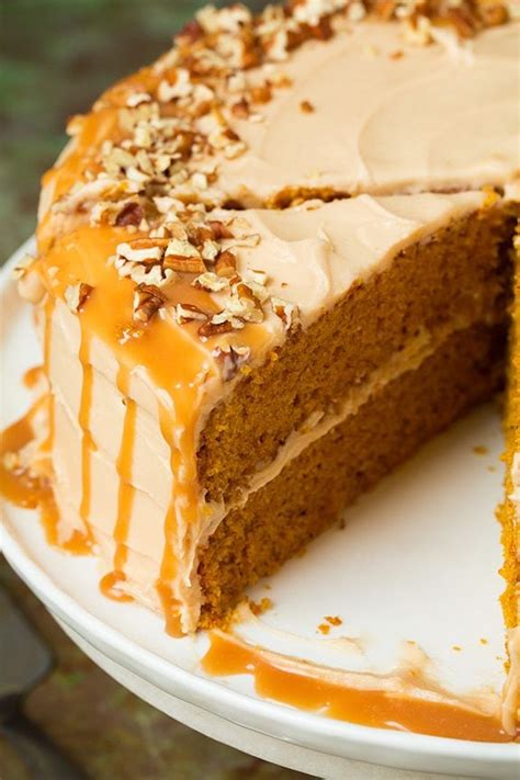 Browned Butter Pumpkin Cake With Salted Caramel Frosting Cooking Classy