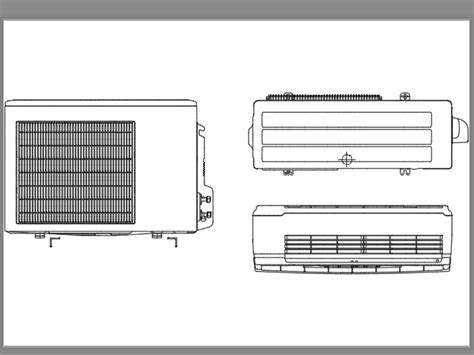 Split Type Air Conditioner In Autocad Cad Mb Bibliocad