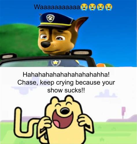 Wubbzy laughs at Chase crying by kalebmay14 on DeviantArt