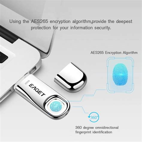 EAGET FU60 32G USB 3 0 Interface Metal Flash U Disk With Fingerprint