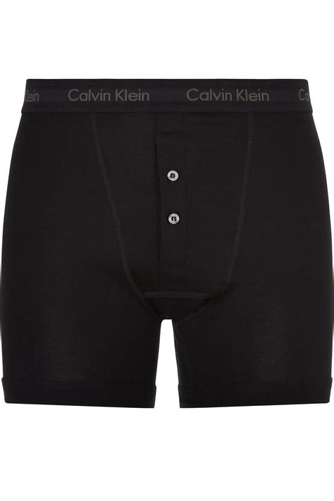 Calvin Klein Black White Button Fly Boxer Pack In Black For Men Lyst