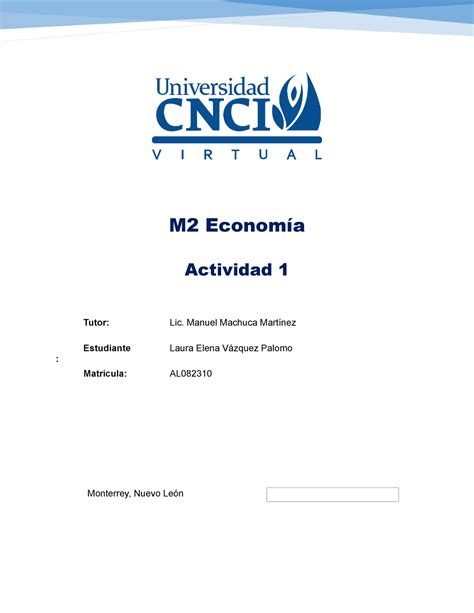 M2 Economía actividad 1 CNCI M2 Economía Actividad 1 Monterrey Nuevo