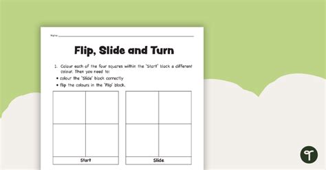 Flip Slide And Turn Worksheet Teach Starter