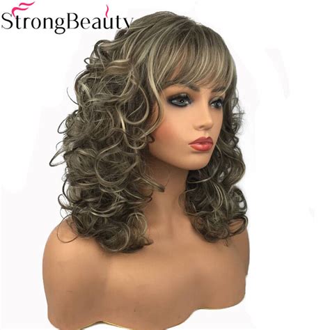 Strongbeauty Women S Long Curly Highlights Wigs Synthetic Wig Capless