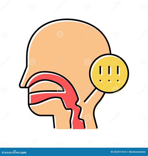 Dysphagia Color Line Icon Human Diseases Cartoon Vector