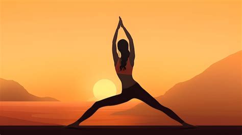 Premium AI Image | A silhouette of a woman practicing yoga