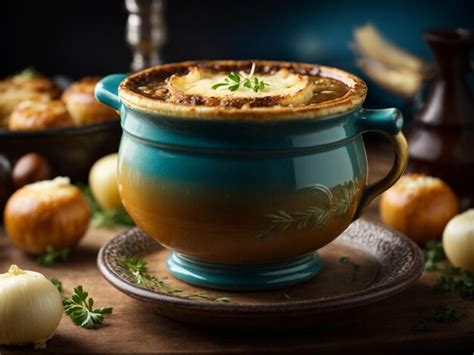 Premium Photo French Onion Soup Beef Stock And Caramelized Onions