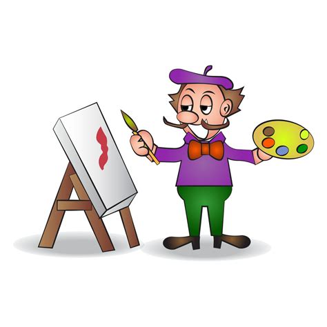 Painter Artist Cartoon 19551224 Vector Art at Vecteezy