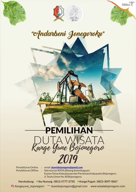 Pendaftaran Duta Wisata Kange Yune 2019 Wisata Bojonegoro