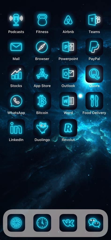 500 Blue Neon Ios App Icon Pack Turquoise Aqua Neon Aesthetic For