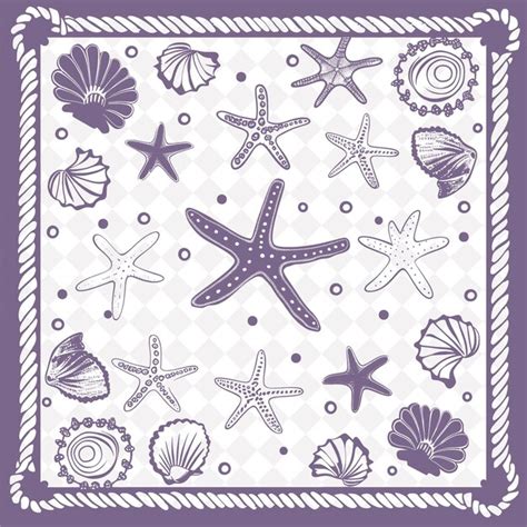 Premium Psd Png Coastal Folk Art With Starfish And Sand Dollars For