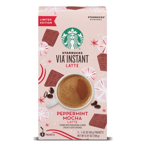 Buy Starbucks Via Instant Coffee Flavored Packets — Peppermint Mocha Latte — 100 Arabica — 1