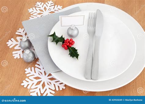 Christmas Dinner Place Setting Stock Image - Image of meal, traditional ...