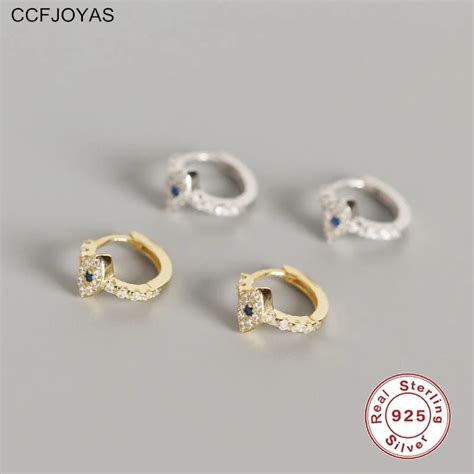 Ccfjoyas Prata Esterlina Dem Nio Olho Pequeno Hoop Brincos Mm