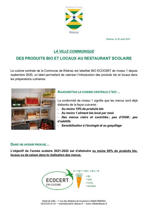 Calaméo COMMUNIQUÉ DES PRODUITS BIO ET LOCAUX AU RESTAURANT SCOLAIRE