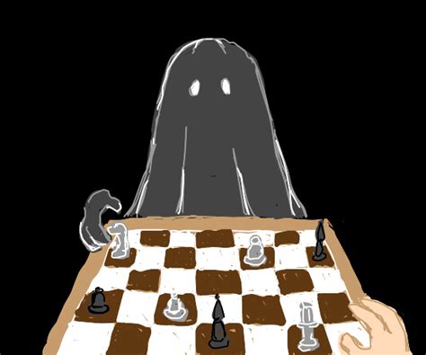 Chess But A Man Plays With A Ghost Drawception