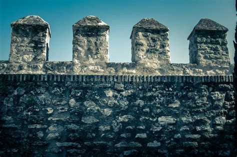 Old Stone Wall of a Medieval Castle Stock Image - Image of city ...