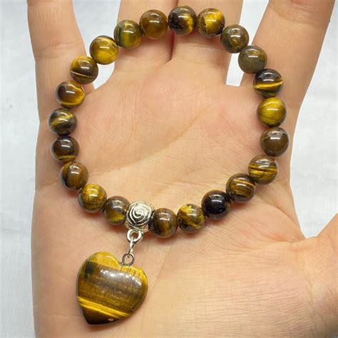 Pulseira De Pedra Natural Olho De Tigre Mm Cora O Elo