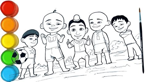 Menggambar Dan Mewarnai Tim Sepakbola Upin Ipin Full Movie Terbaru