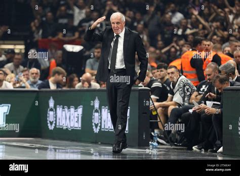 Belgrade Serbia November Head Coach Zeljko Obradovic Reacts