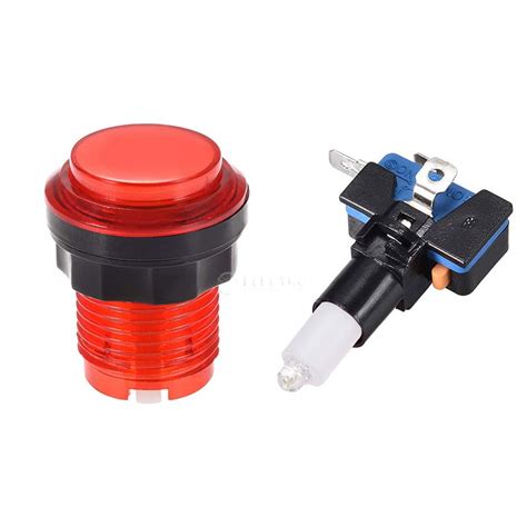 Pulsador Arcade 33mm ROJO Con LED Redondo 5v 12v