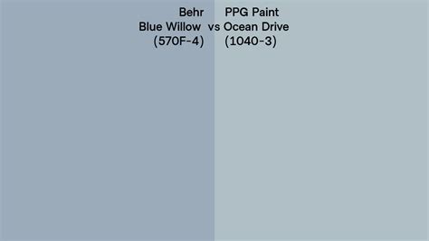 Behr Blue Willow F Vs Ppg Paint Ocean Drive Side By