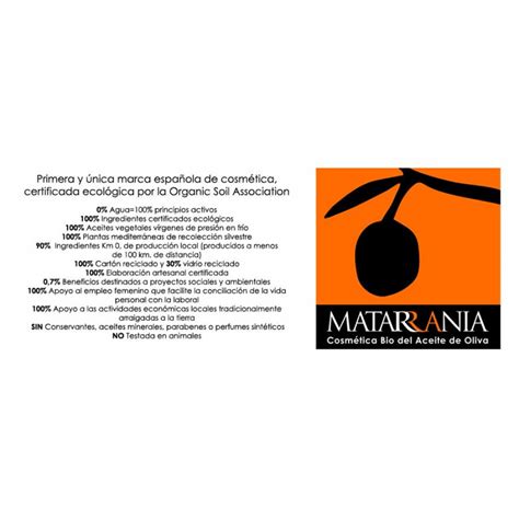 Aceite Anticelul Tico Y Reafirmante Bio Matarrania