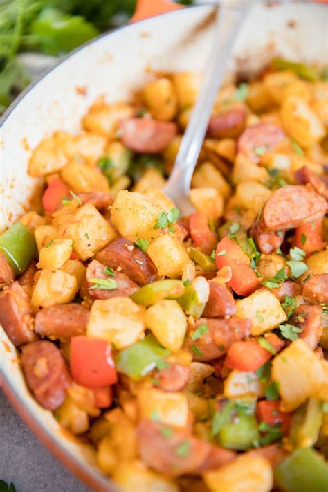 Smoked Sausage And Potato Hash YellowBlissRoad