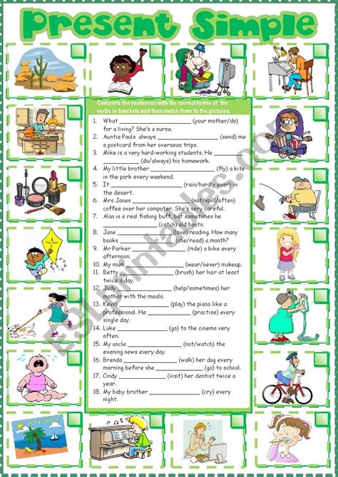 Present Simple 3rd Person Esl Worksheet By Mada 1