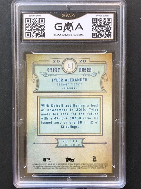 Tyler Alexander Topps Gypsy Queen Missing Nameplate Sp Gma Gem