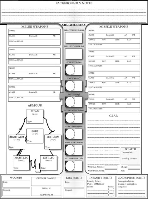 Form Fillable Charcter Sheet Blades In The Dark Printable Forms Free