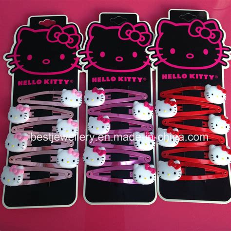 Hello Kitty Accessories- Plastic Hello Kitty Hair Clip Set - China Hair Accessories and Hello ...