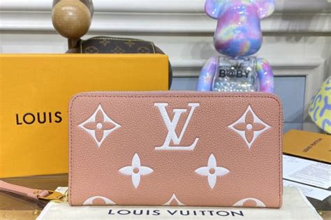 Louis Vuitton M81645 Lv Zippy Wallet In Pink Cream Monogram Empreinte Leather