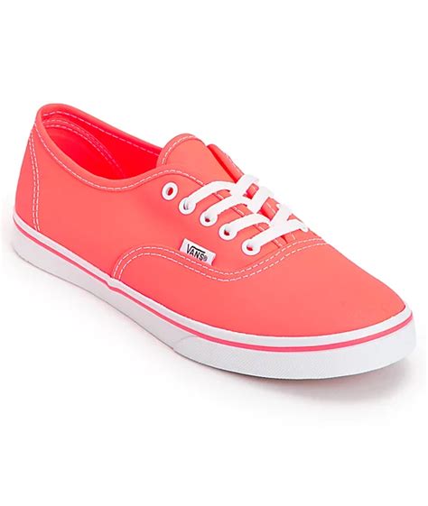 Vans Womens Authentic Lo Pro Neon Coral Shoe At Zumiez Pdp