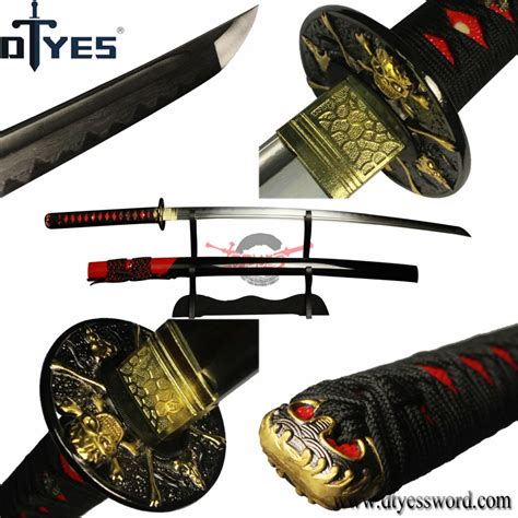 DTYES Real Damascus Steel Clay Tempered Obvious Hamon Blade Japanese