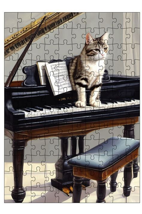 Ekart Ah Ap Mdf Puzzle Yapboz Kedi Ve Piyano Par A Cm Fiyat